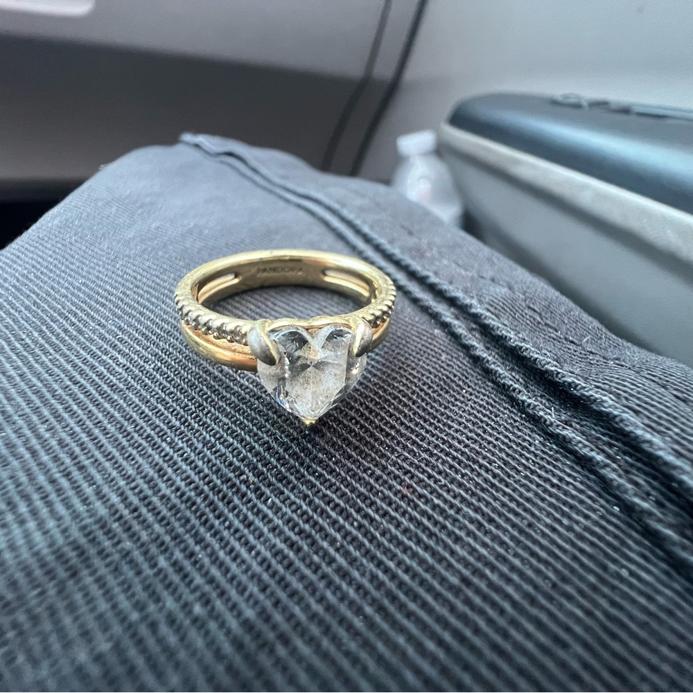 Double banded heart ring from Pandora
